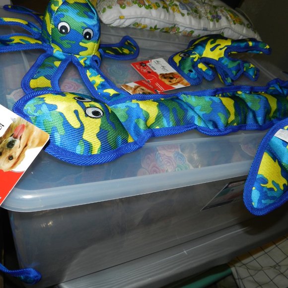 Pet Lou Sea Warrior Dinosaur  Toy Pet  Durable Plush Soft Toy 13 "L  Blue NW! - Picture 1 of 8